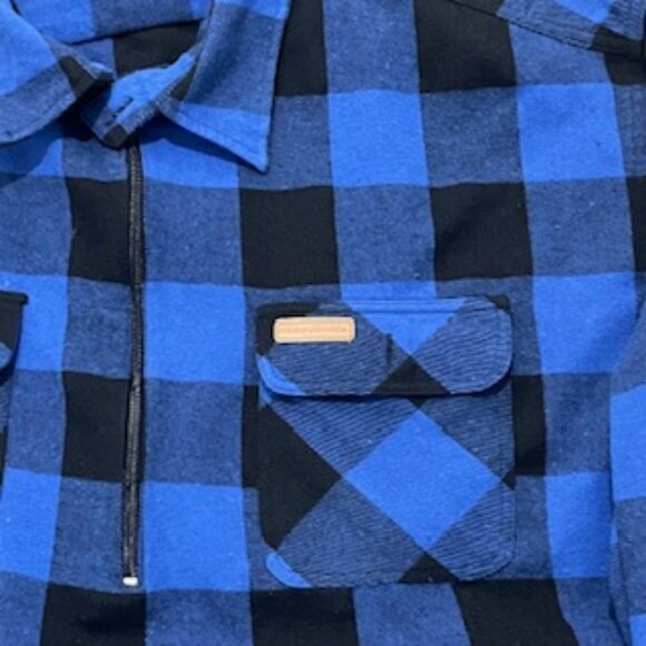 Hickory Shirt Company Men’s 3XLT Cotton Flannel LS Shirt Blue Plaid 1/4 Zip - Picture 9 of 11